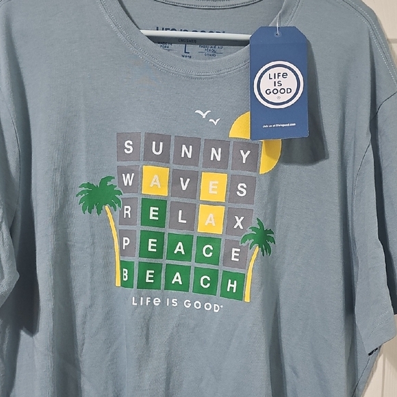Life is Good men's Beach Word Game Short Sleeve Tee.  #0130 - Picture 4 of 11